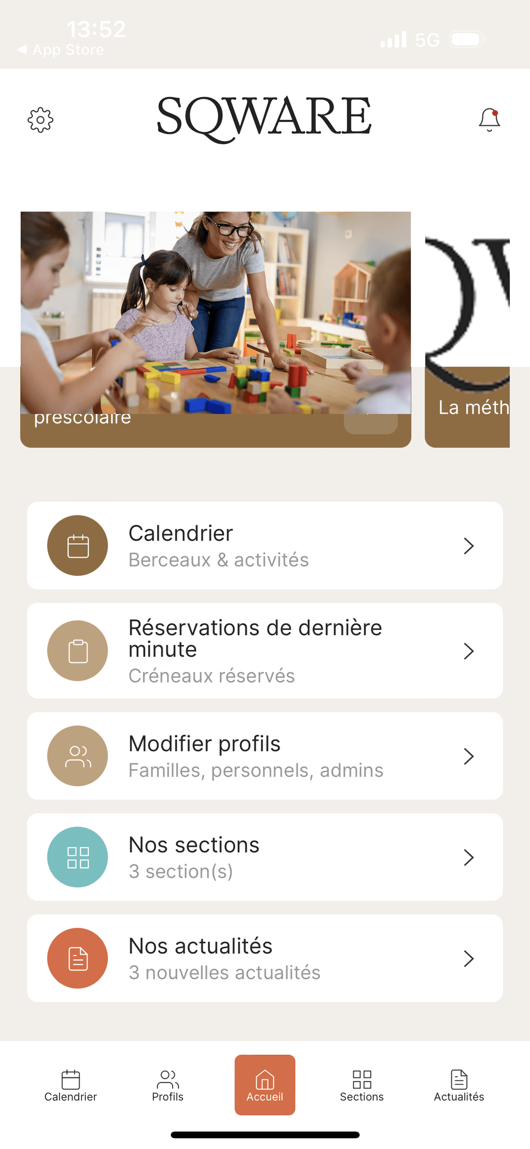 Sqware app screen 1